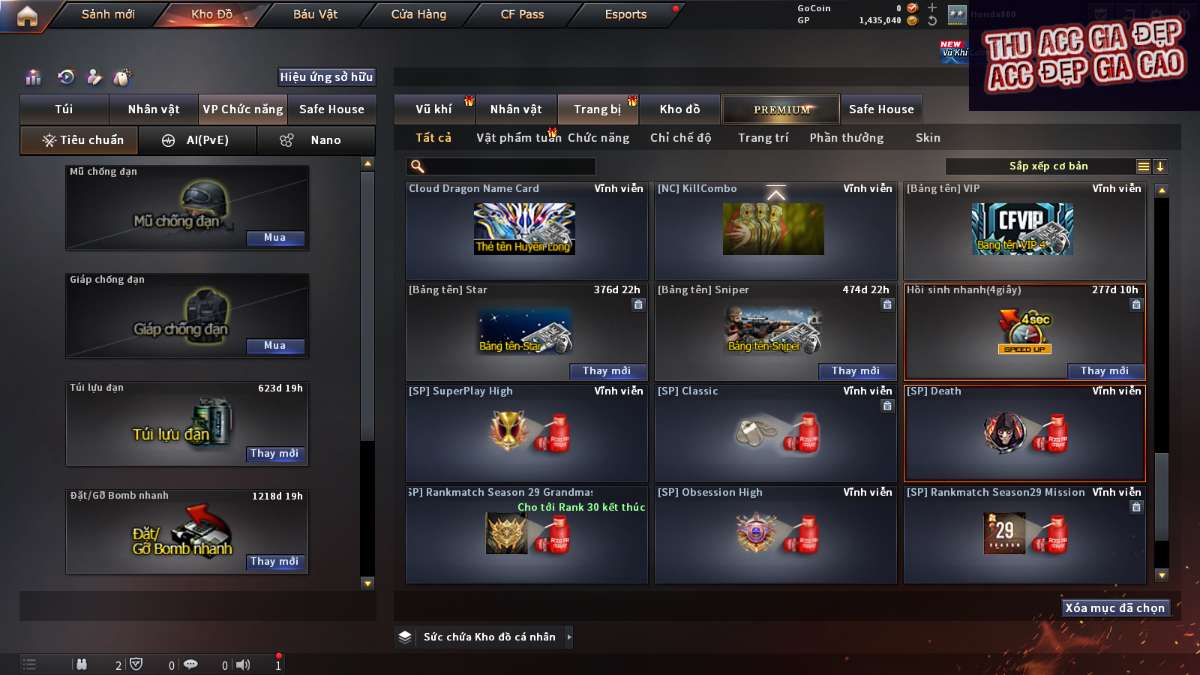 shop acc cf uy tin gia re